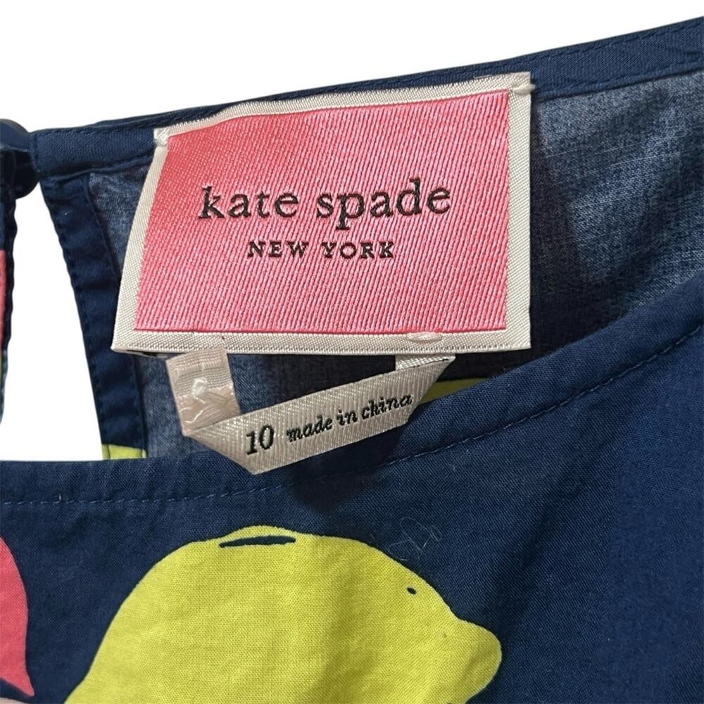 Kate Spade Lemon Zest Blaire Dress 10 Navy Fit & Flare - Picture 3 of 6